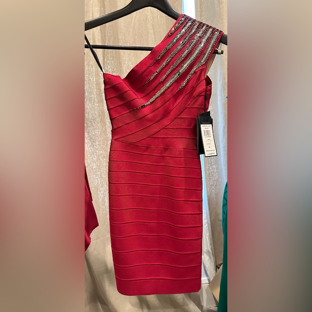 Herve Leger Brand New with Tags Brianne in Crimson XXS